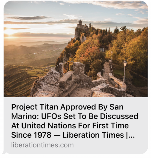 Project Titan Approved: UFO's to be discusssed at United Nations for first time since 1978